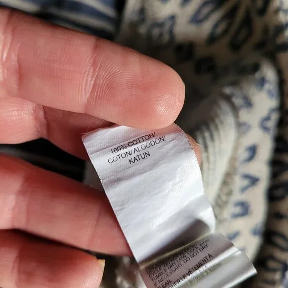 Lucky Brand Jacket Womens Sz Large Blue White Geometric Boho Western Casual Moto - Picture 6 of 8